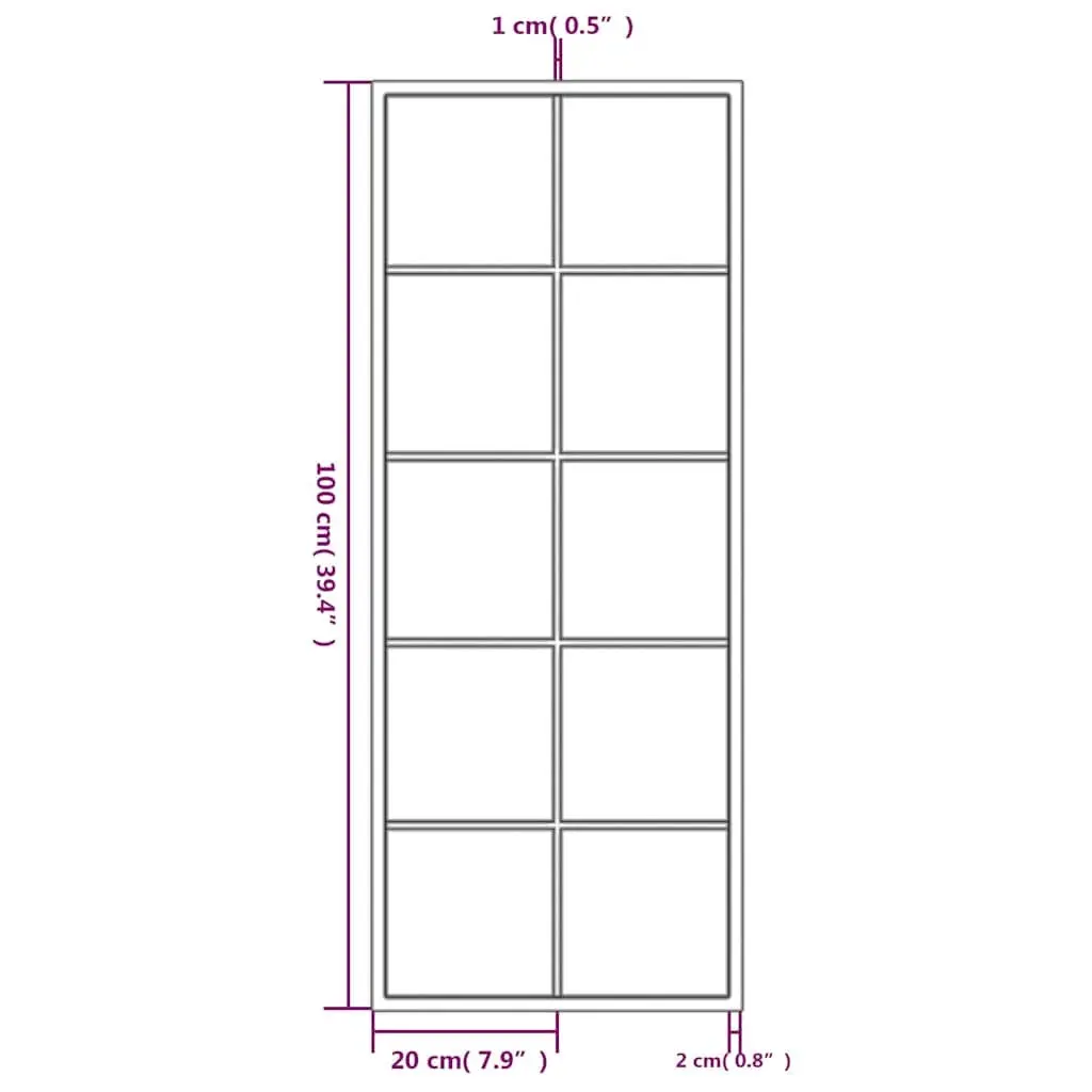 Wall Mirror Metal Frame 100x40 cm Black Horizontal Vertical Mounted Home Decor