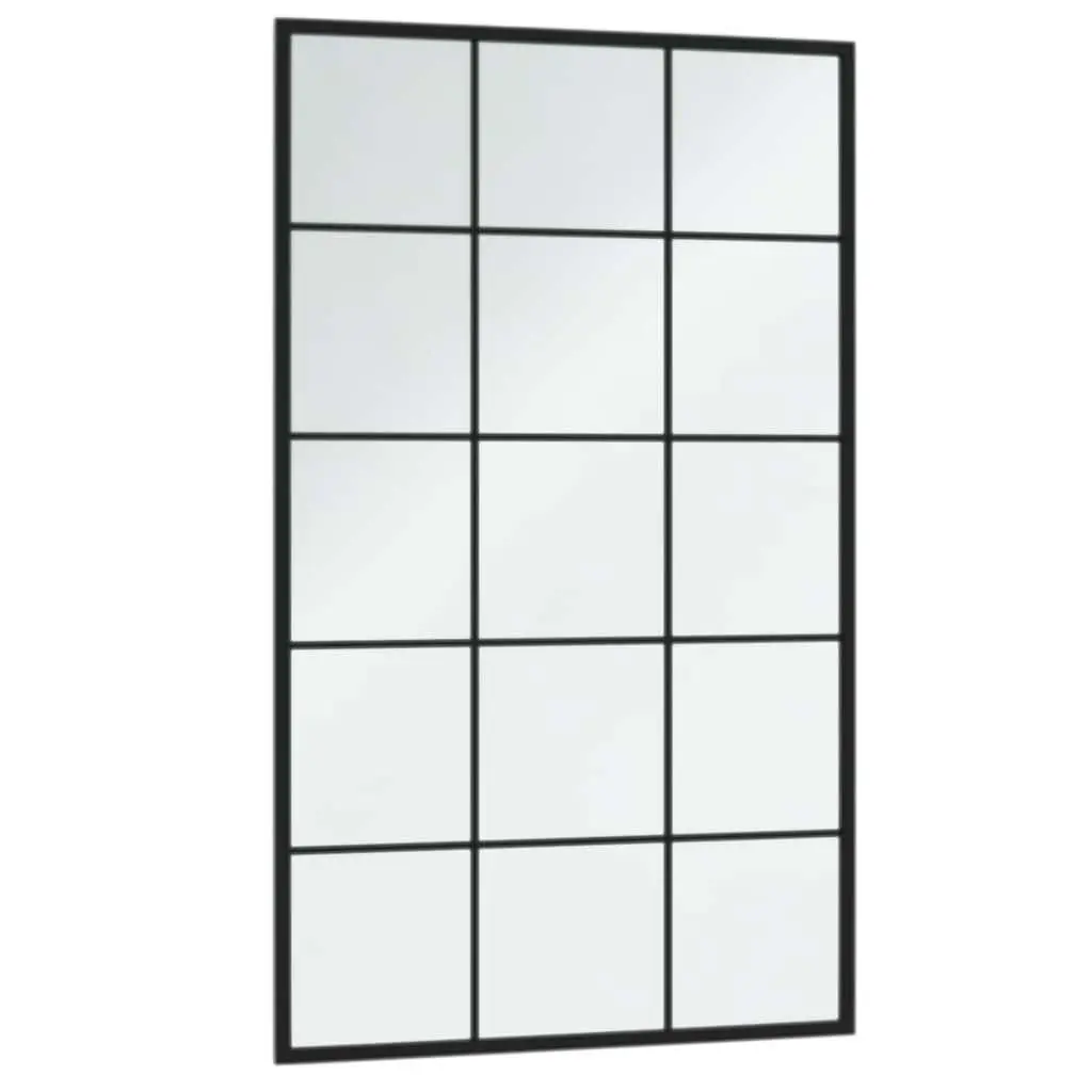 Wall Mirror Metal Frame 100x60 cm Black