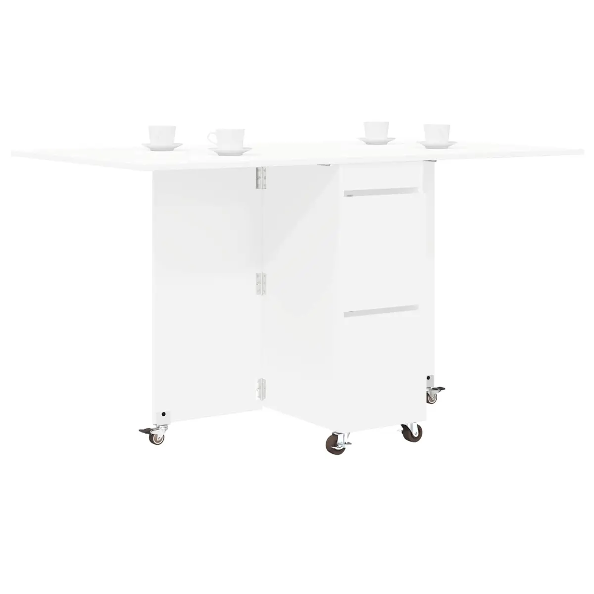 Dining Table 140x80x77cm Extendable Kitchen Furniture White Engineered Wood