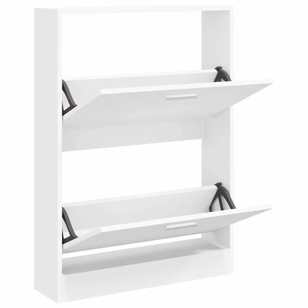 Shoe Cabinet Engineered Wood 59 x 17 x 81 cm White