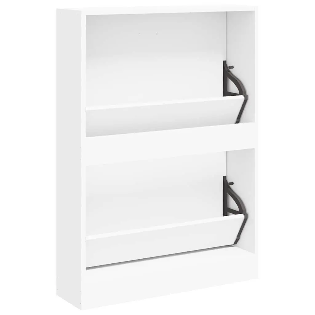 Shoe Cabinet Engineered Wood 59 x 17 x 81 cm White