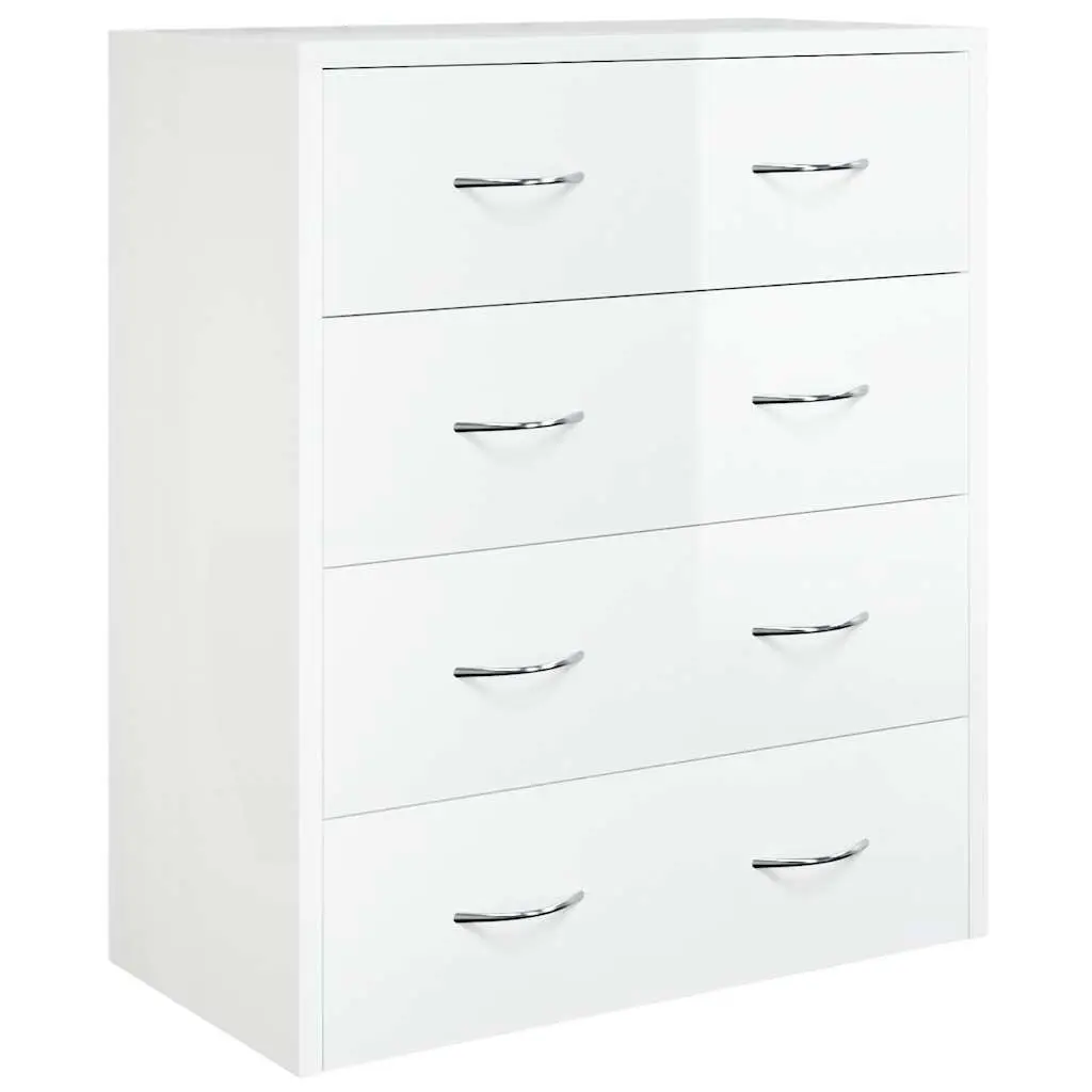 High Gloss White Sideboard Cabinet with 4 Drawers