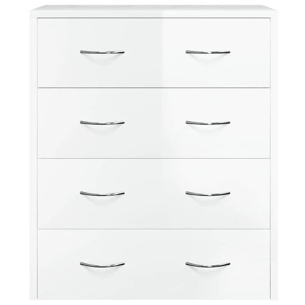 High Gloss White Sideboard Cabinet with 4 Drawers