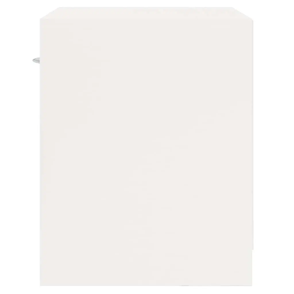 Bedside Cabinets Engineered Wood 2 Pieces White High Gloss Nightstand Storage