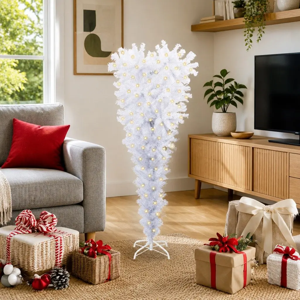 White Artificial Christmas Tree 120cm with LED Lights