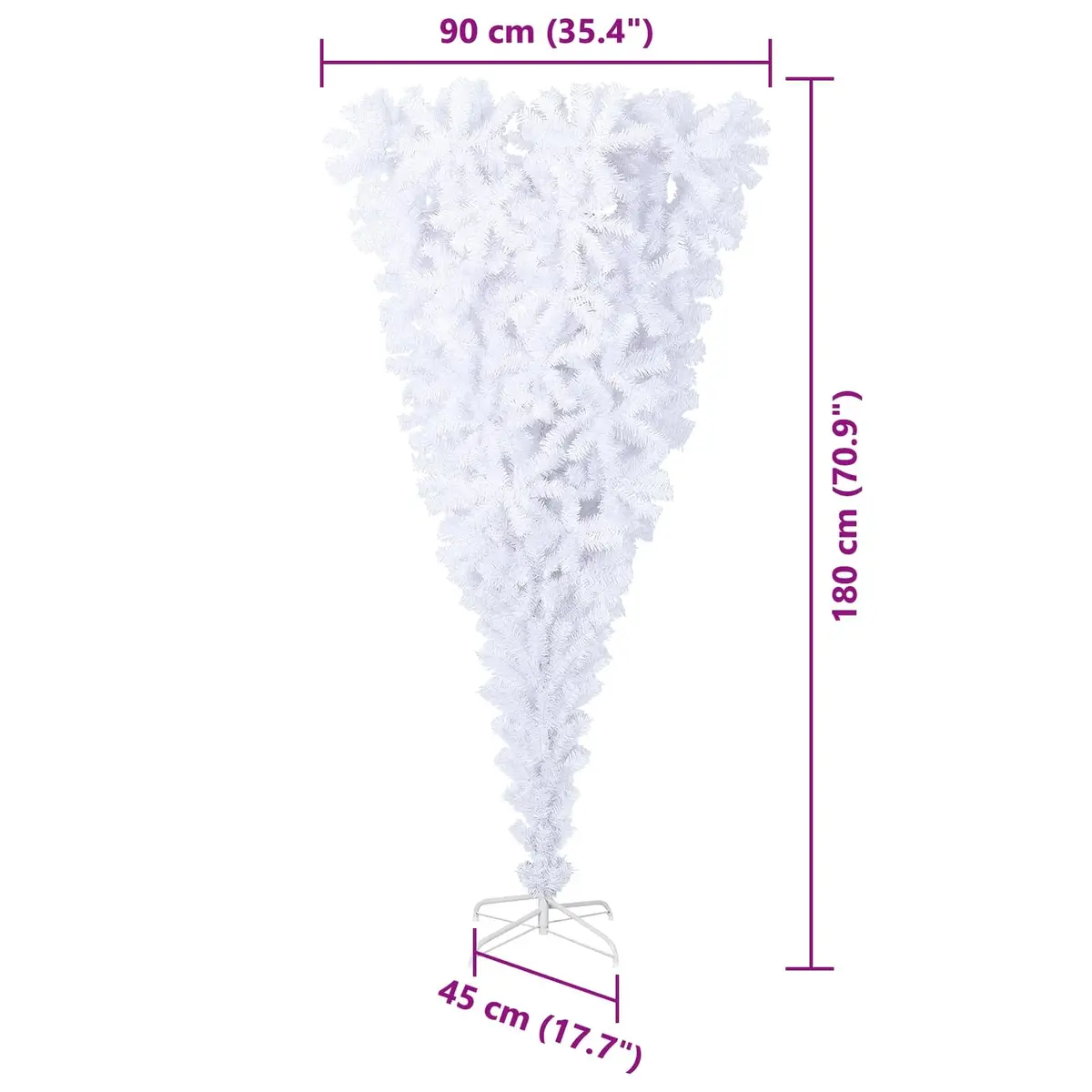 180cm White Artificial Christmas Tree with LED Lights