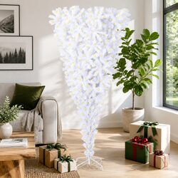 210cm White Artificial Christmas Tree with LED Lights