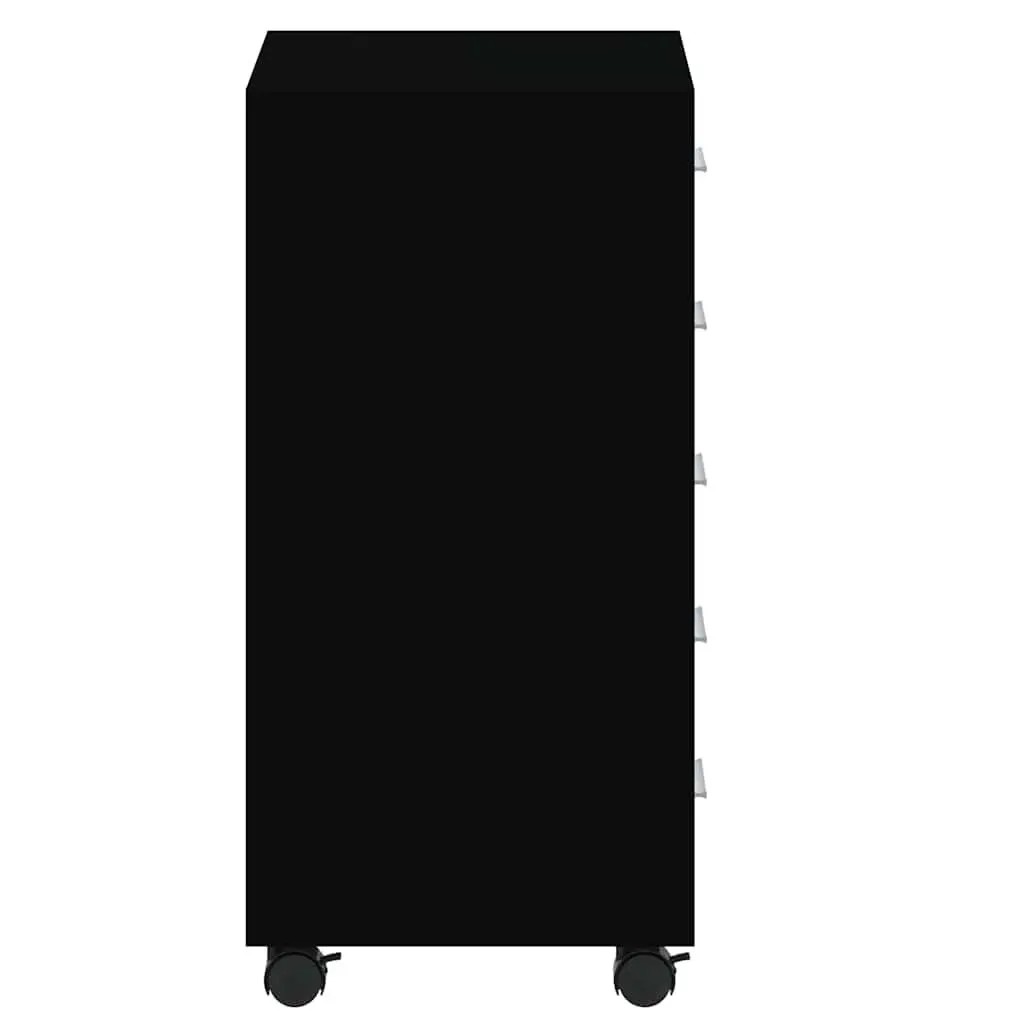 Drawer Cabinet Engineered Wood 5 Drawer Black