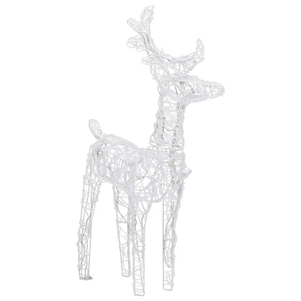 Christmas Reindeer LED Lights Acrylic 2 Piece Warm White Outdoor Yard Decoration