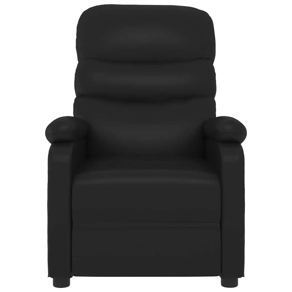 Electric Massage Chair Faux Leather Black 6 Massage Points Manual Recliner