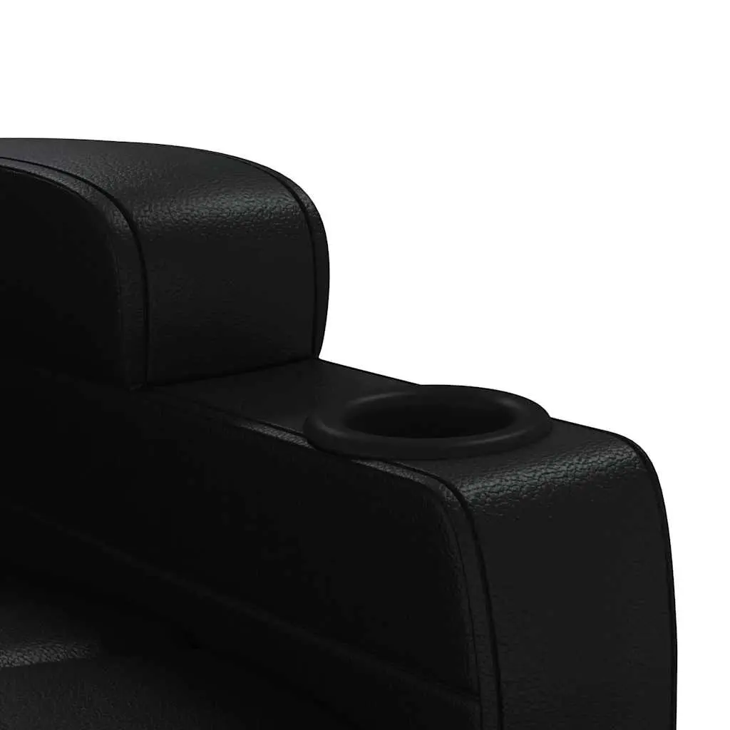 Electric Massage Chair Faux Leather Black 6 Points Vibration Manual Reclining