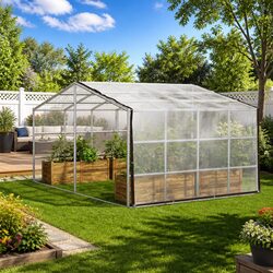 Durable 4 x 6 m Transparent PE Tarpaulin with Eyelets
