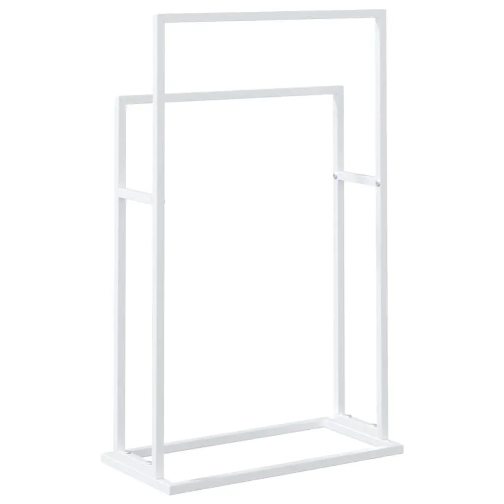 Towel Rack Iron 2-Tier 48L x 24W x 78.5H cm White