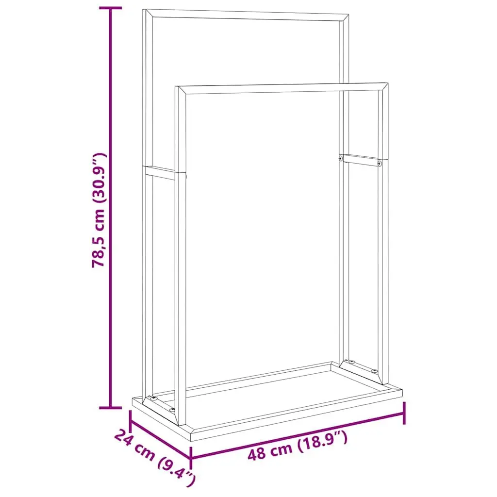 Freestanding Towel Rack Iron 2-Tier Gold Bathroom Storage Organiser