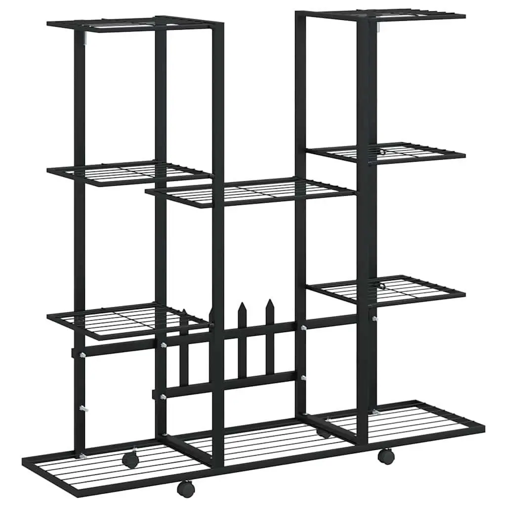 Black Iron Plant Stand on Wheels for Display