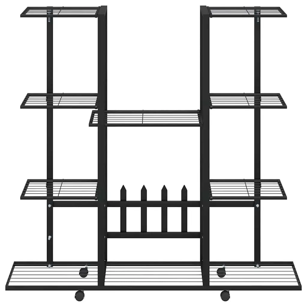 Black Iron Plant Stand on Wheels for Display