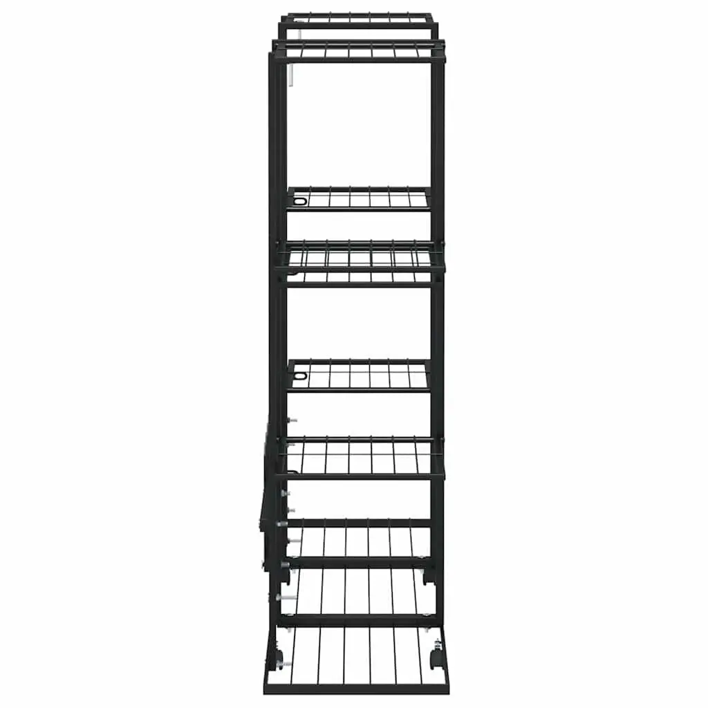 Black Iron Plant Stand on Wheels for Display