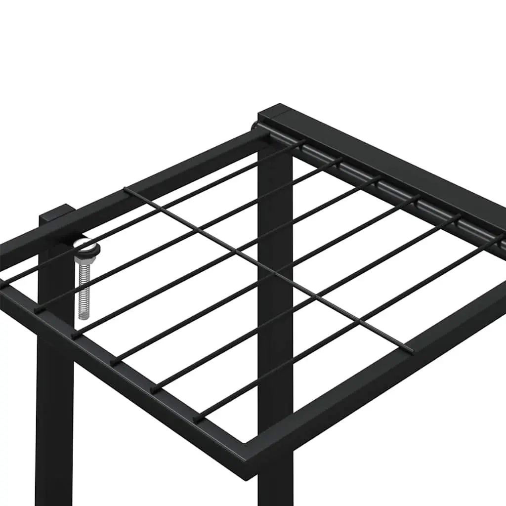 Black Iron Plant Stand on Wheels for Display