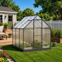 Garden Greenhouse Tunnel Frame Door Anthracite 183.5cm Adjustable Height