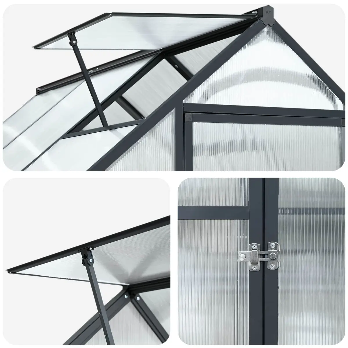 Adjustable Garden Greenhouse Tunnel Frame in Anthracite