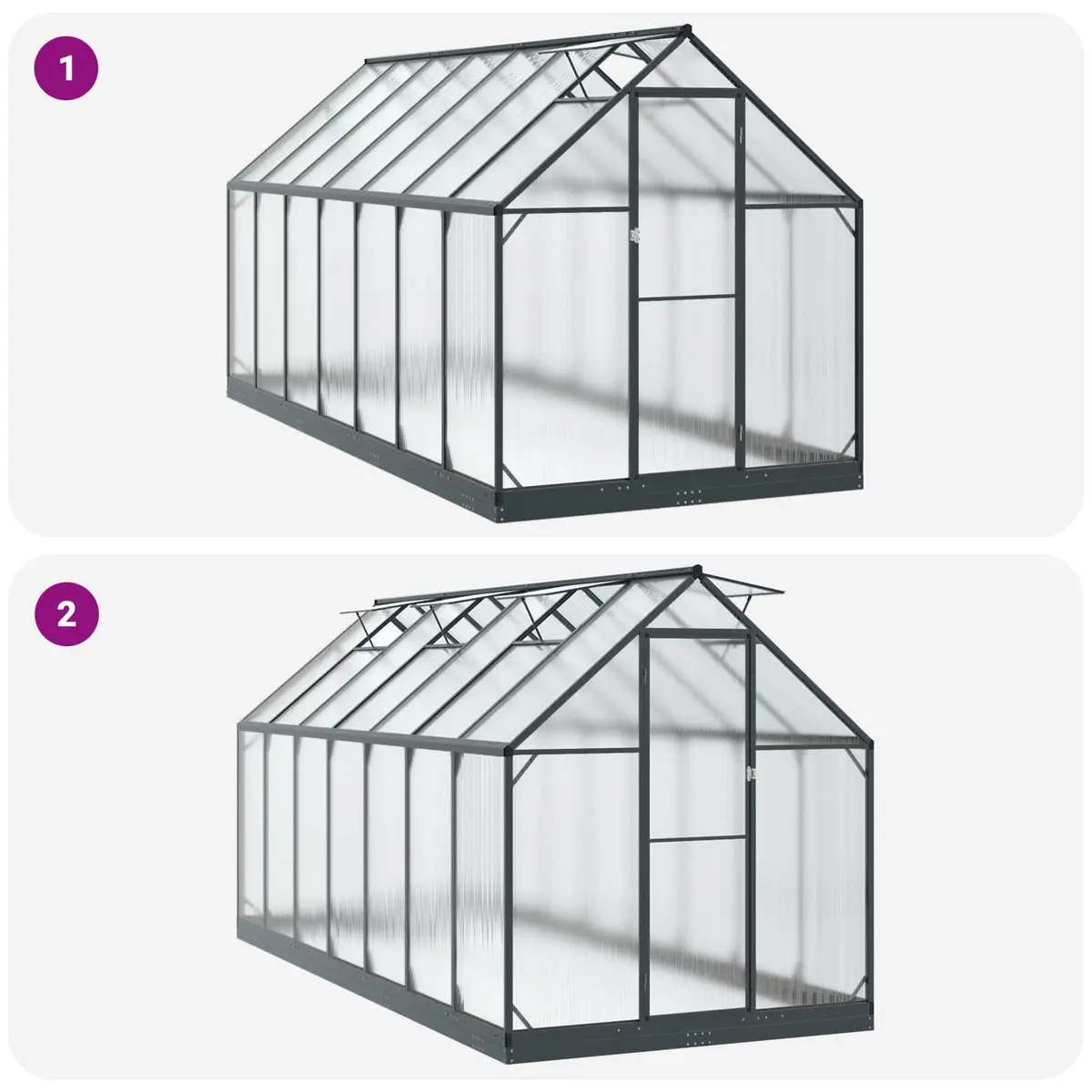Adjustable Garden Greenhouse Tunnel in Anthracite