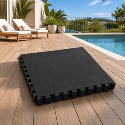 Pool Ground Mat 6 Pcs Black EVA Foam Modular Interlocking Tiles Poolside