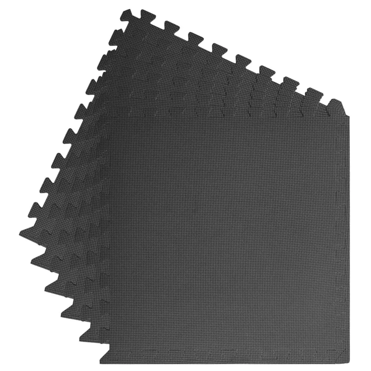 Pool Ground Mat EVA Foam 6 Pcs Black Interlocking Tiles