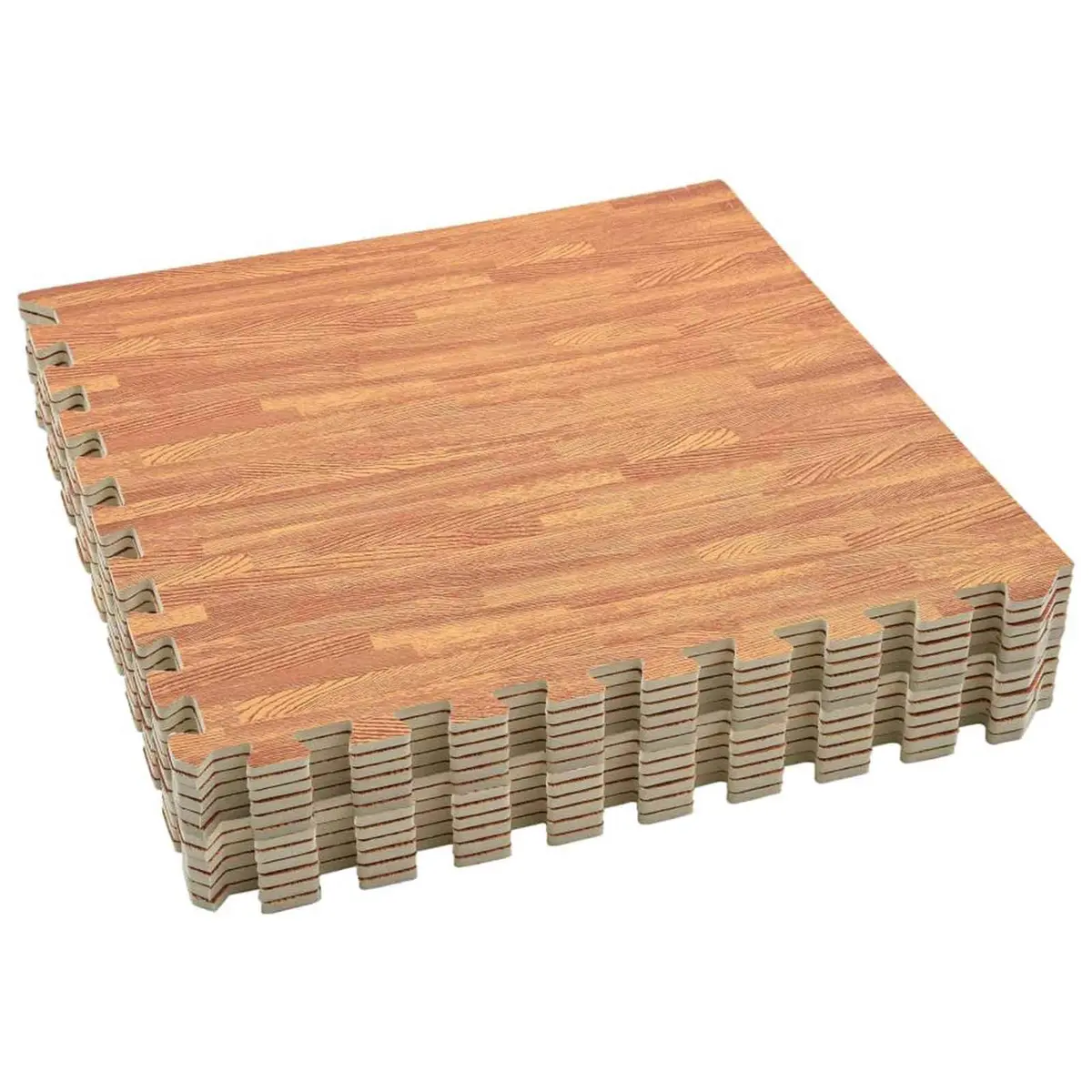 Brown EVA Foam Pool Ground Mat Set of 12