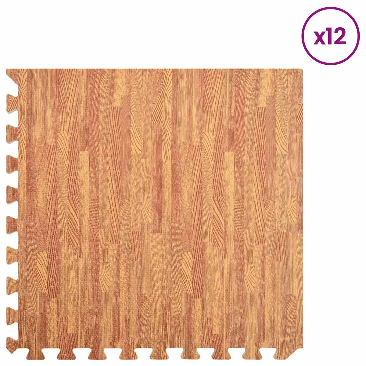 Brown EVA Foam Pool Ground Mat Set of 12
