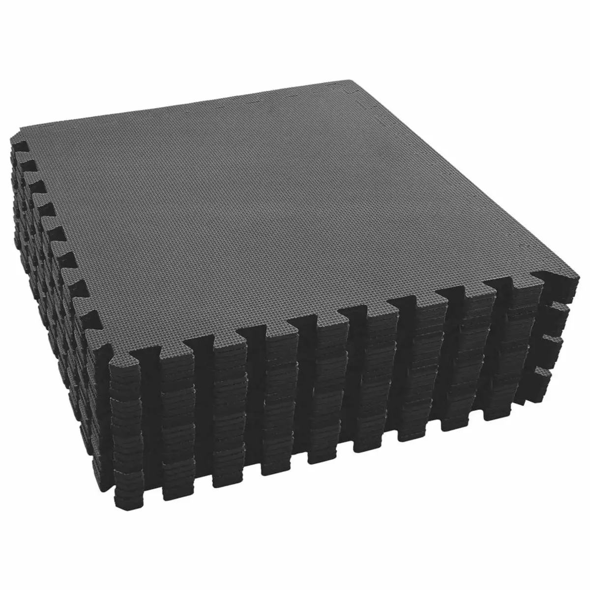 Pool Ground Mat EVA Foam 24 Piece Interlocking Modular Tiles Black