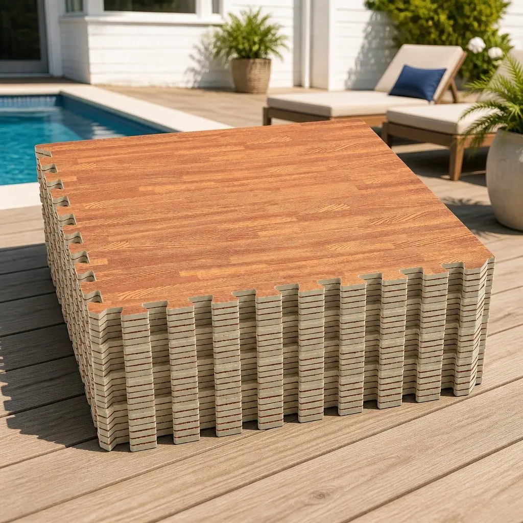 Brown EVA Foam Modular Interlocking Pool Mat