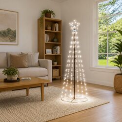 Stunning Christmas Cone Tree with 108 Cold White LEDs
