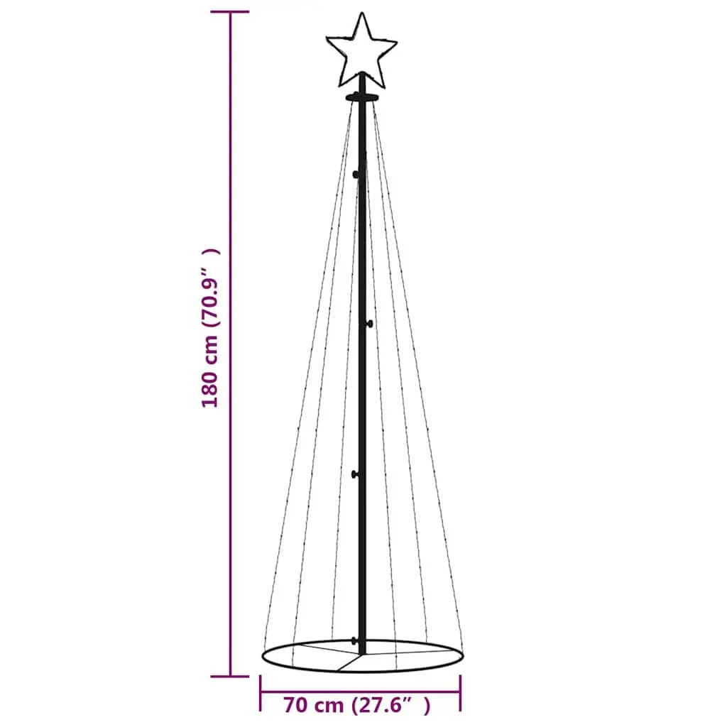 Christmas Cone Tree Cold White 108 LEDs 70x180cm Indoor Outdoor Holiday