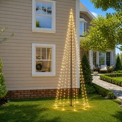Illuminated Christmas Cone Tree with 310 Warm White LEDs