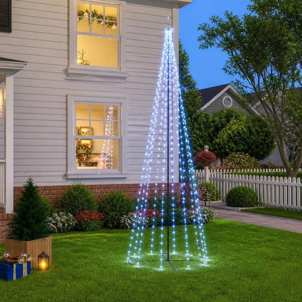 Christmas Cone Tree LED 310 Blue 100cm Diameter 300cm Height Indoor Outdoor Decoration