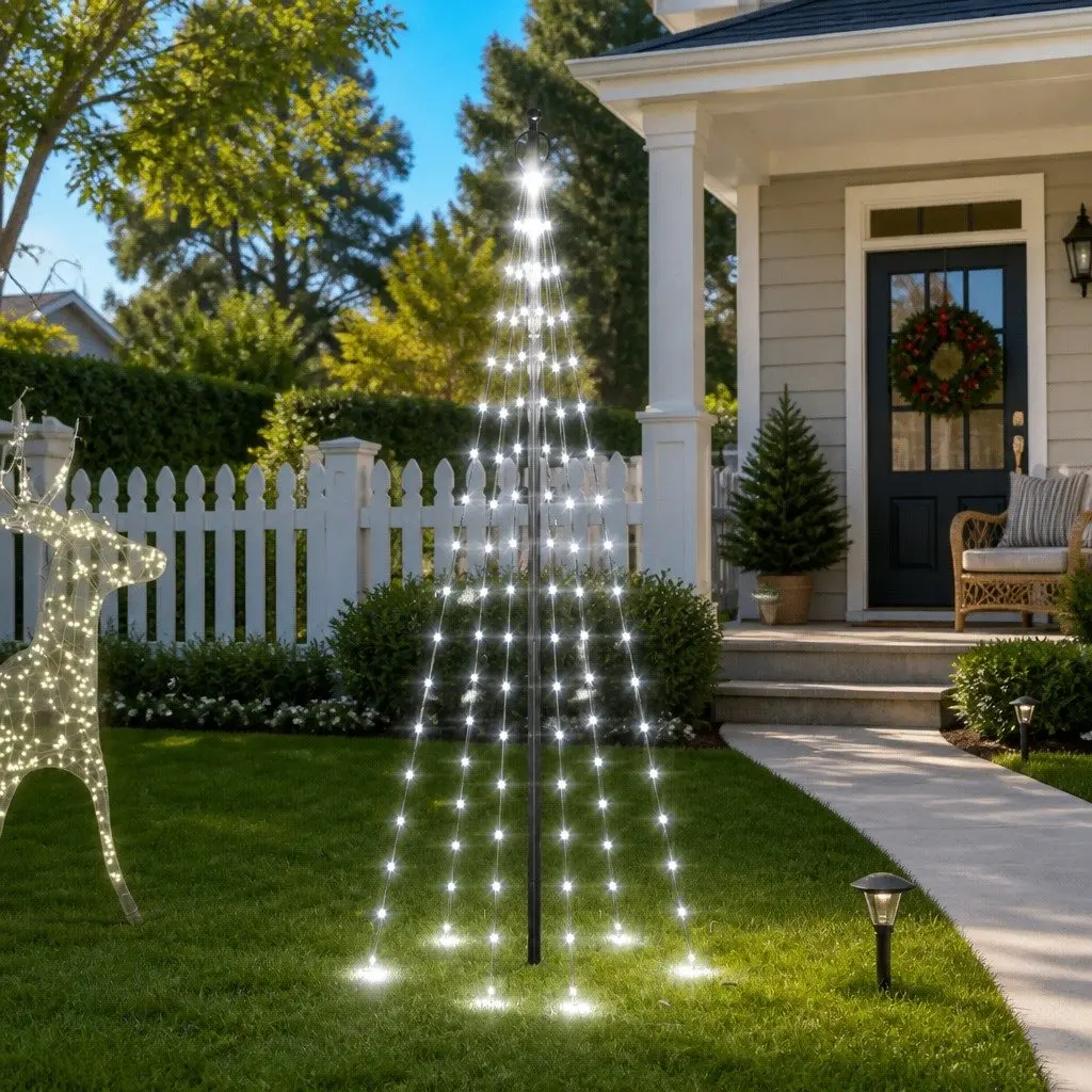 Christmas Tree Flagpole Light 180cm Cold White