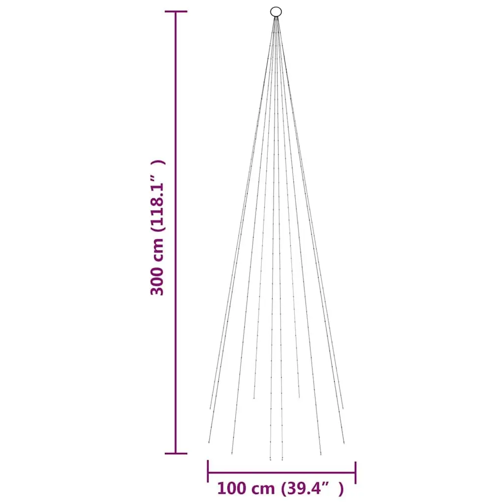 300cm Christmas Tree Flagpole Light with 310 LEDs