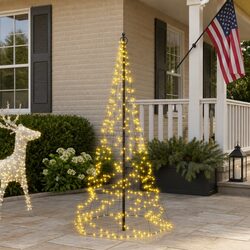 Illuminated Christmas Tree Flagpole Light - 180cm, 200 LEDs