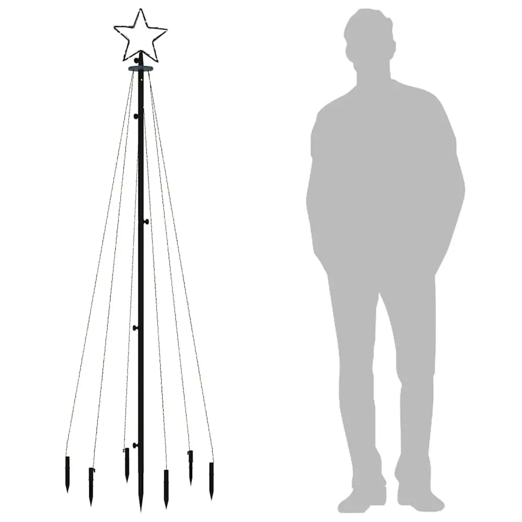 Christmas Tree with Spike 180cm Cold White 108 LEDs 8 Lighting Effects Holiday