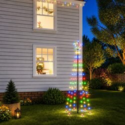 Christmas Tree with Spike 180cm 108 Multicolour LEDs 8 Lighting Effects Holiday