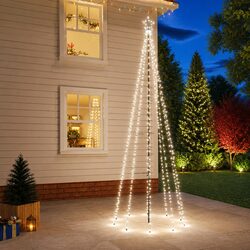 Durable Christmas Tree with Spike and 310 Cold White LEDs
