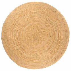 Handwoven Round Jute Area Rug 180cm Beige Natural Decor