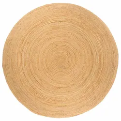 Handwoven Round Jute Area Rug 180cm Beige Natural Decor