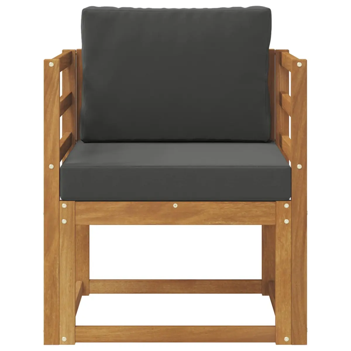 Outdoor Sectional Sofa Set in Brown Acacia Wood