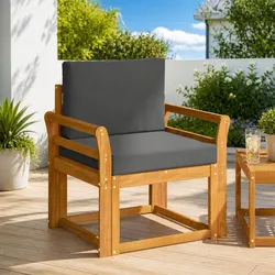 Premium Outdoor Sectional Sofa Set in Solid Acacia Wood