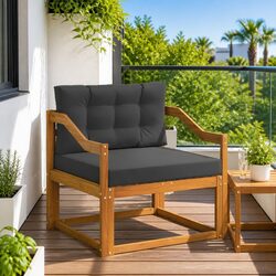 Solid Acacia Wood Middle Sofa Section for Outdoors