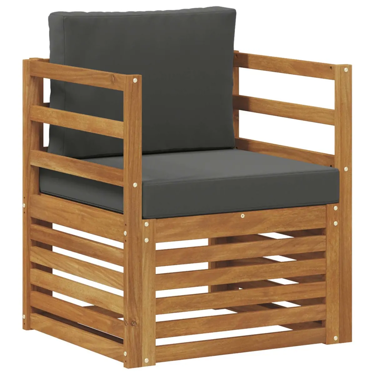 Brown Outdoor Sectional Sofa Set with Acacia Wood