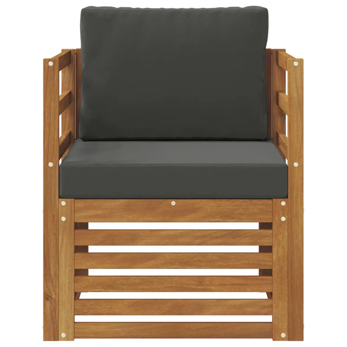 Brown Outdoor Sectional Sofa Set with Acacia Wood