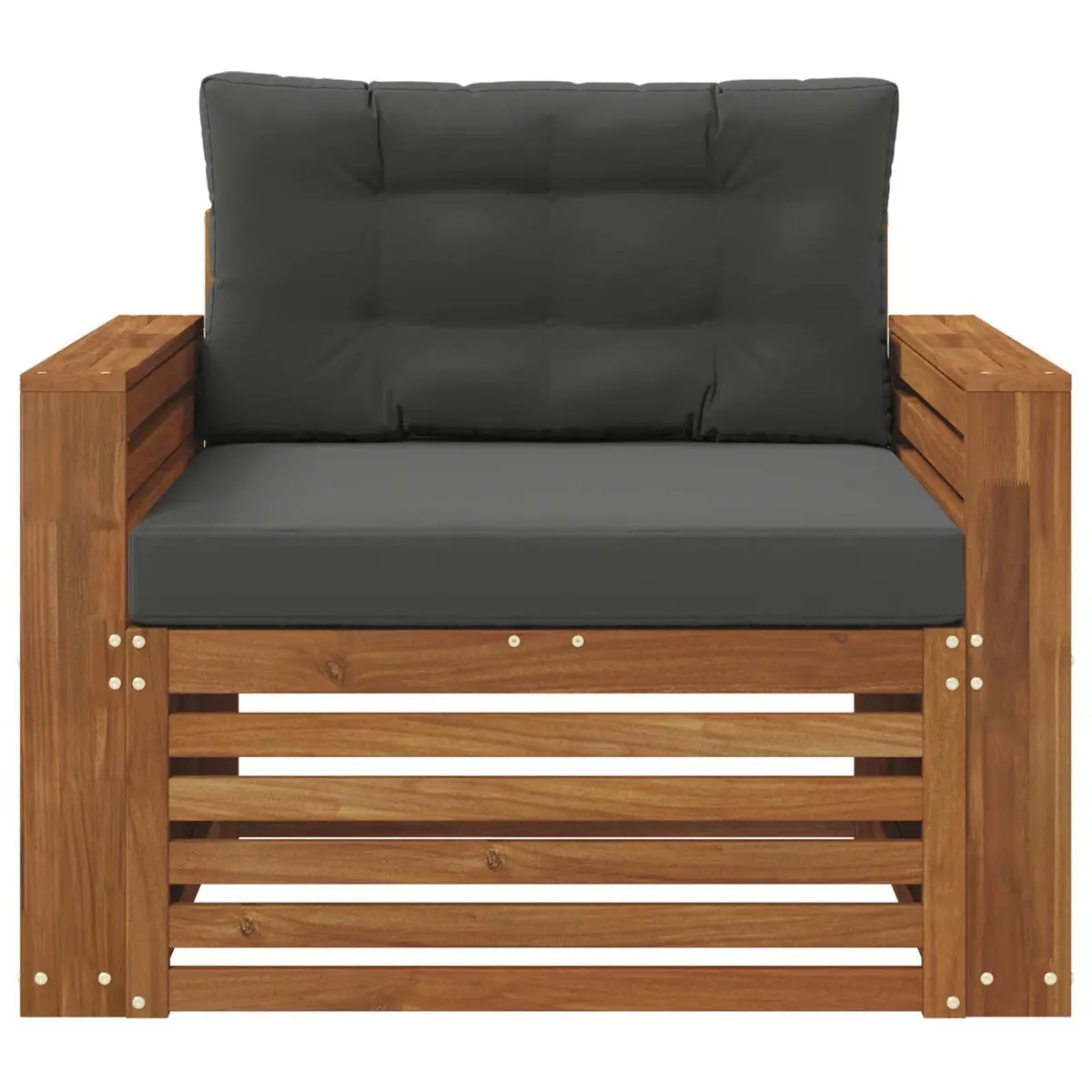 Brown Solid Wood Outdoor Sectional Sofa Unit