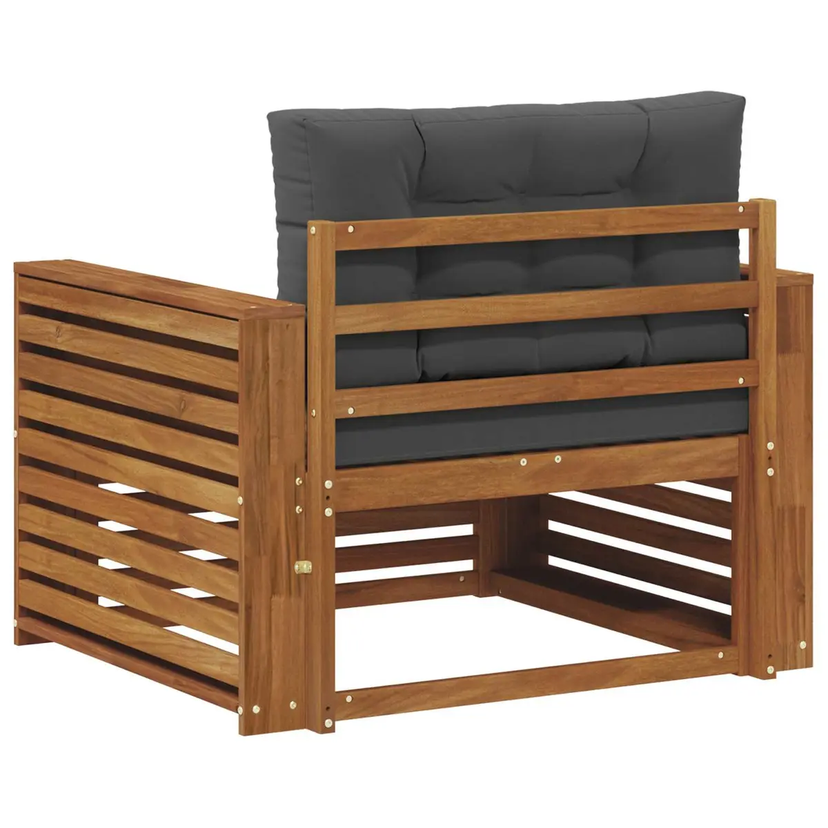 Brown Solid Wood Outdoor Sectional Sofa Unit